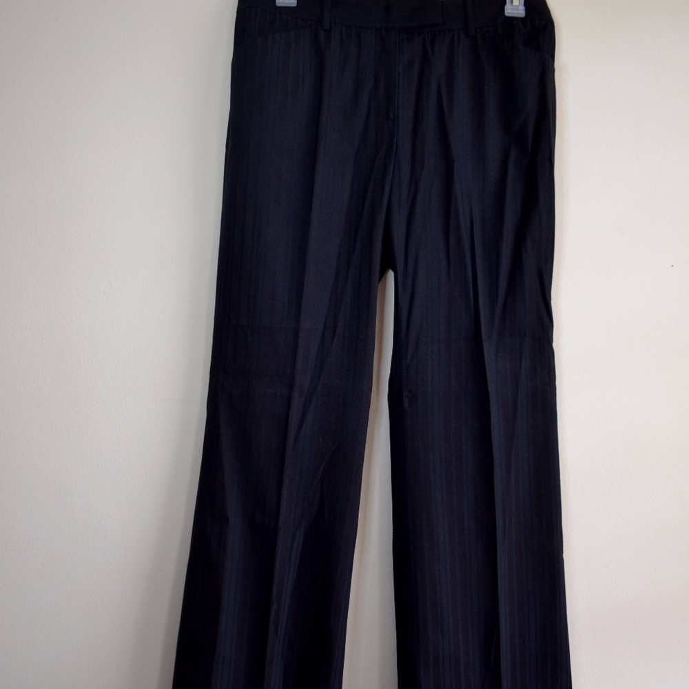 Elie Tahari Black with Dark Navy Striped Dress Pants